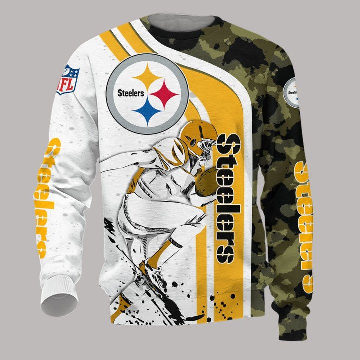 Pittsburgh Steelers White Golden Camo Gift For Fan Ugly Wool Sweater Christmas