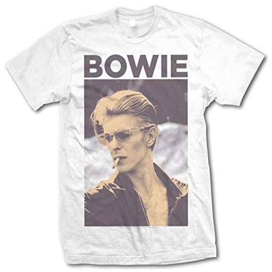 Fashion T-Shirt Men T-Shirt David Bowie Photo Yellow Smoking Vintage All Sizes Short Sleeve T-Shirt