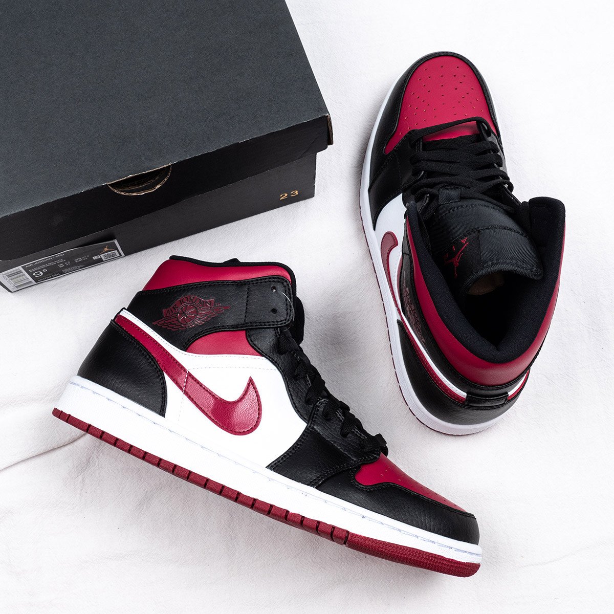 JD 1 Mid Bred Toe White Black Red 5341754