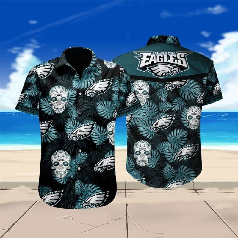 Philadelphia Eagles Skull Football Hawaiian Shirt