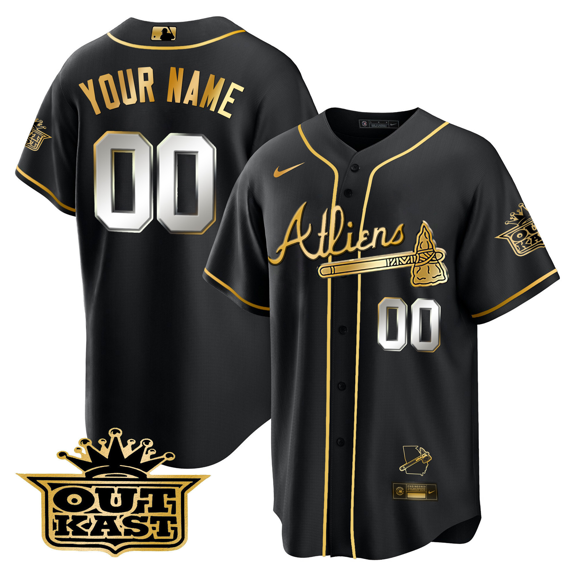 Atlanta Braves Atliens Cool Base Custom Jersey V2 – All Stitched