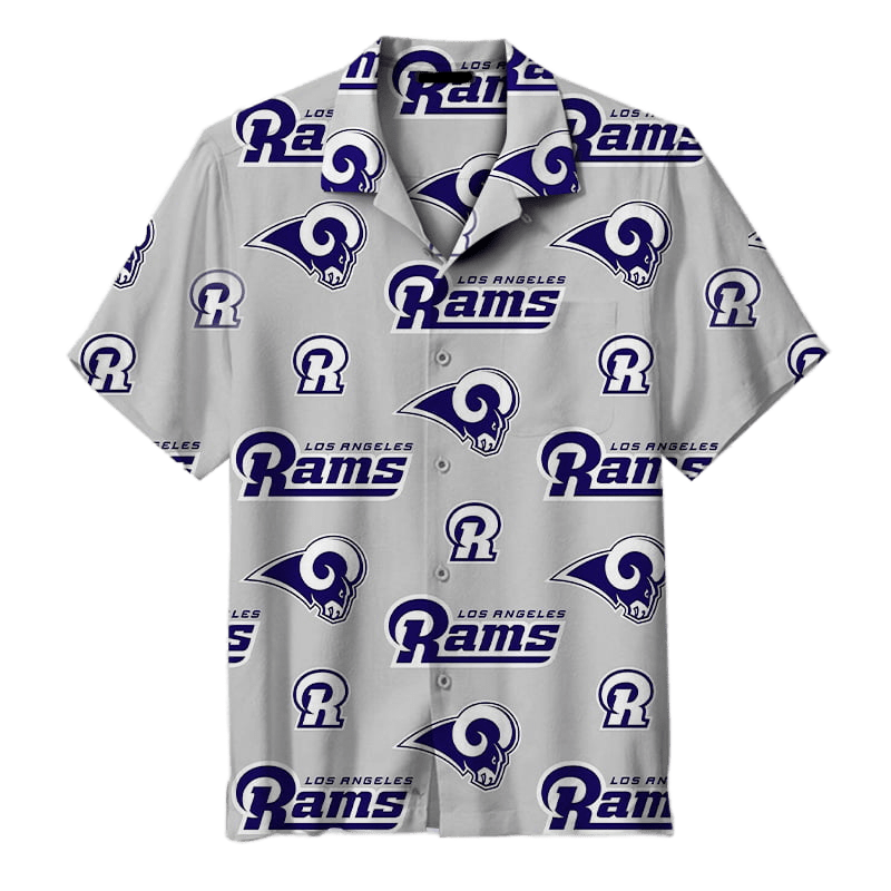 Los Angeles Rams Hawaiian Shirt Los Angeles Rams Symbol Name Grey Hawaii Shirt Los Angeles Rams Aloha Shirt For Men Women