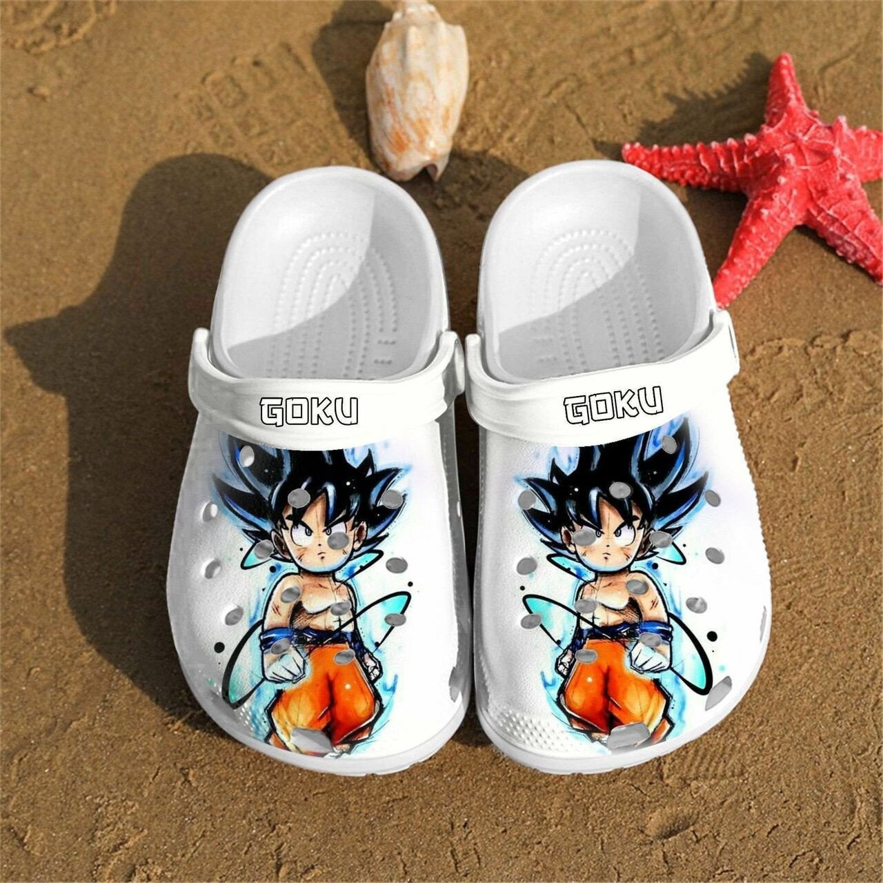 Goku Art Custom Name Crocss Crocband Clog Comfortable Water Shoes