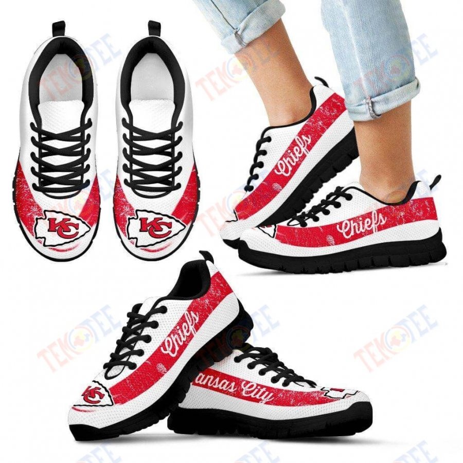 Mens Womens Kansas City Chiefs Sneaker Single Line Logo Sneaker Running Shoes For Men Women TDT150