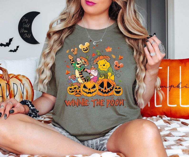 Winnie The Pooh Halloween Shirt, Funny Pooh Halloween Shirt, Pooh Retro Halloween Family, Disneyland Halloween Family Shirt, Disney Gifts Eeyore's Friend By Miosama