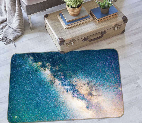 3D Blue Starry Sky Line Area Rug Home Decor