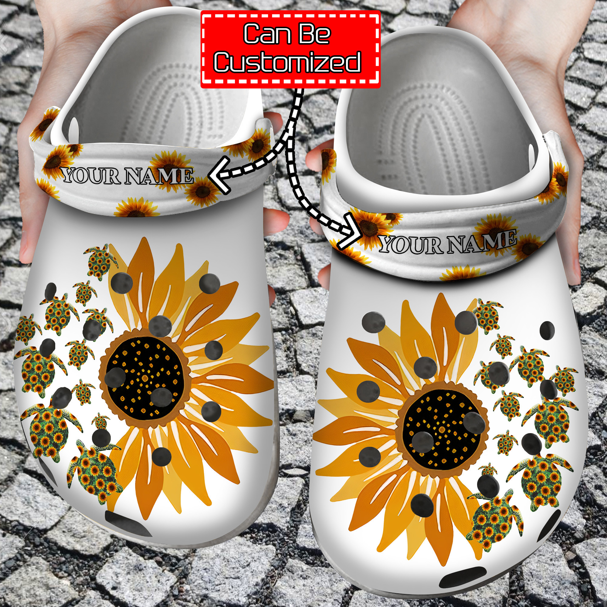 Animal Print Crocs – Turtle Sunflower Clog Shoes