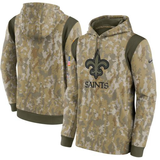 New Orleans Saints 2021 Salute To Service Therma Performance Pullover Hoodie – Camo