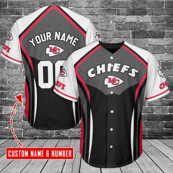 Kansas City Chiefs Personalized Baseball Jersey Bg105