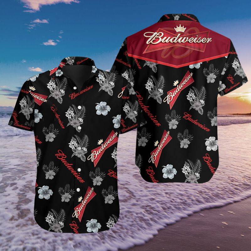 3D All Over Printed Budweiser VTH HAWAIIAN Shirts Ver 1 (Black)