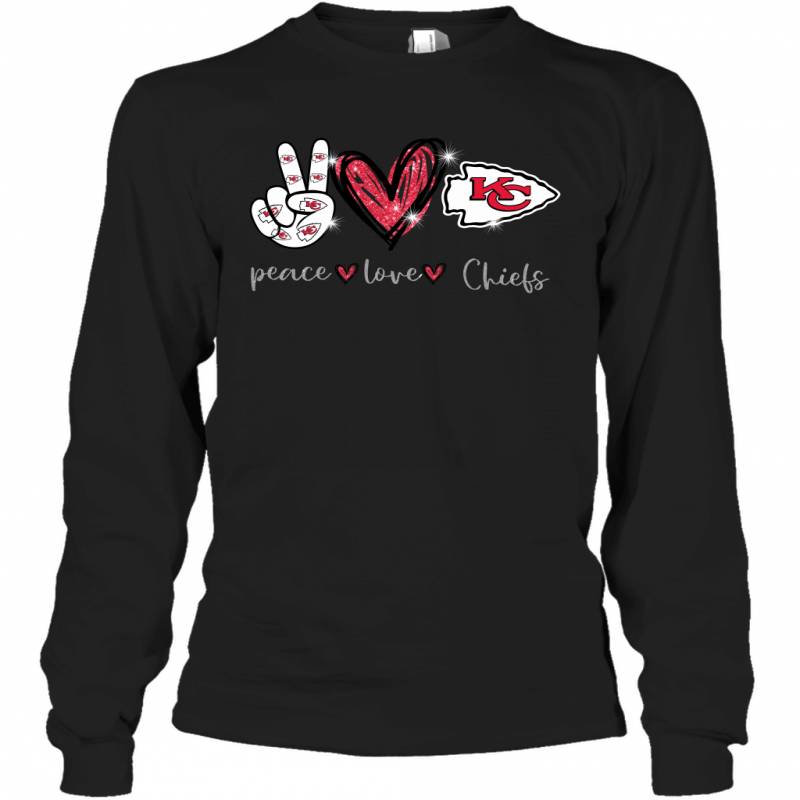 Peace Love Chiefs gift for Kansas City Chiefs Fans Long Sleeve T-Shirt