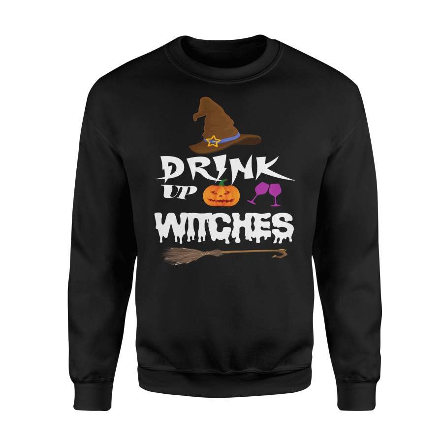 Halloween Drink Up Wine Witches Halloween Sweatshirt