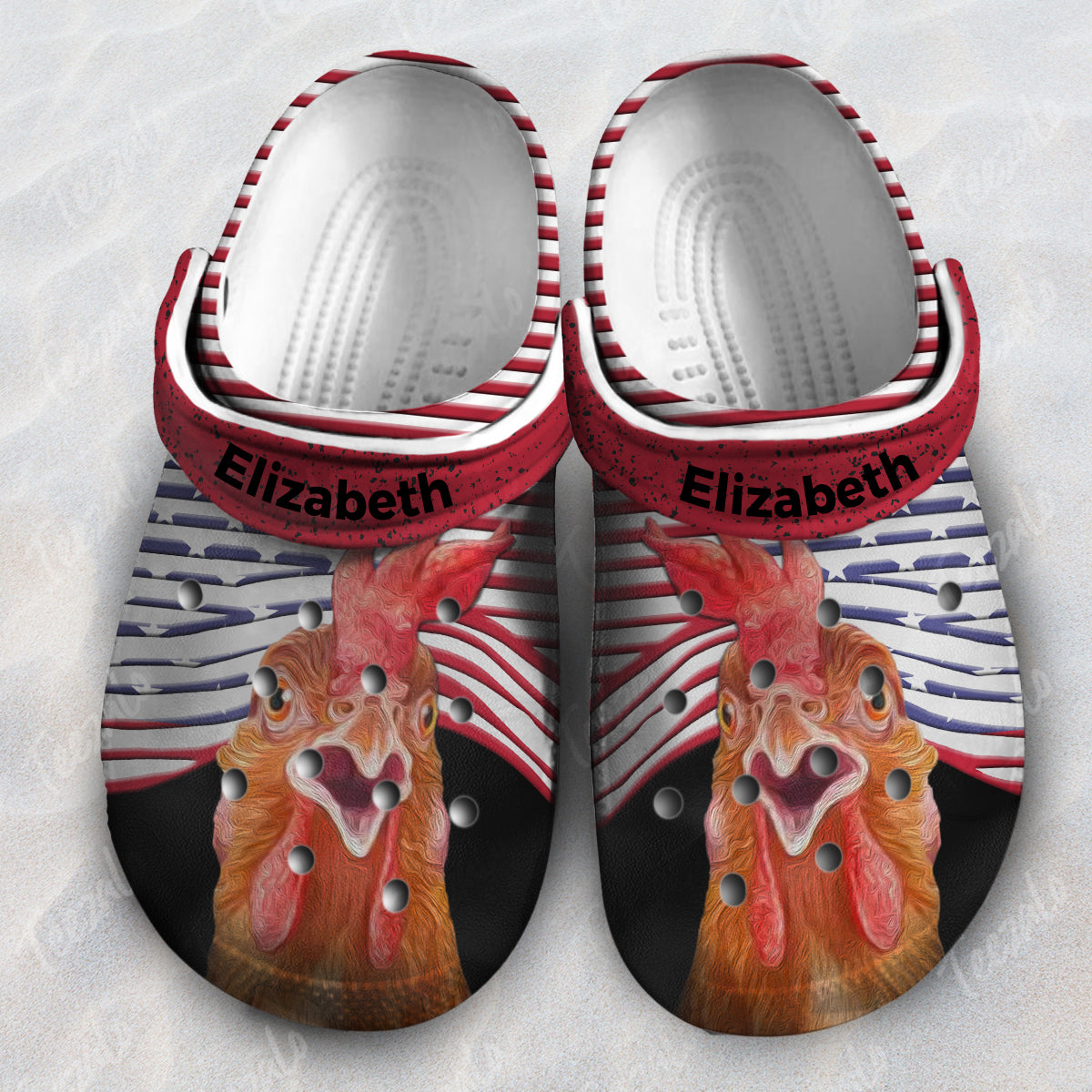 Chicken Hole America Flag Personalized Clog Shoes