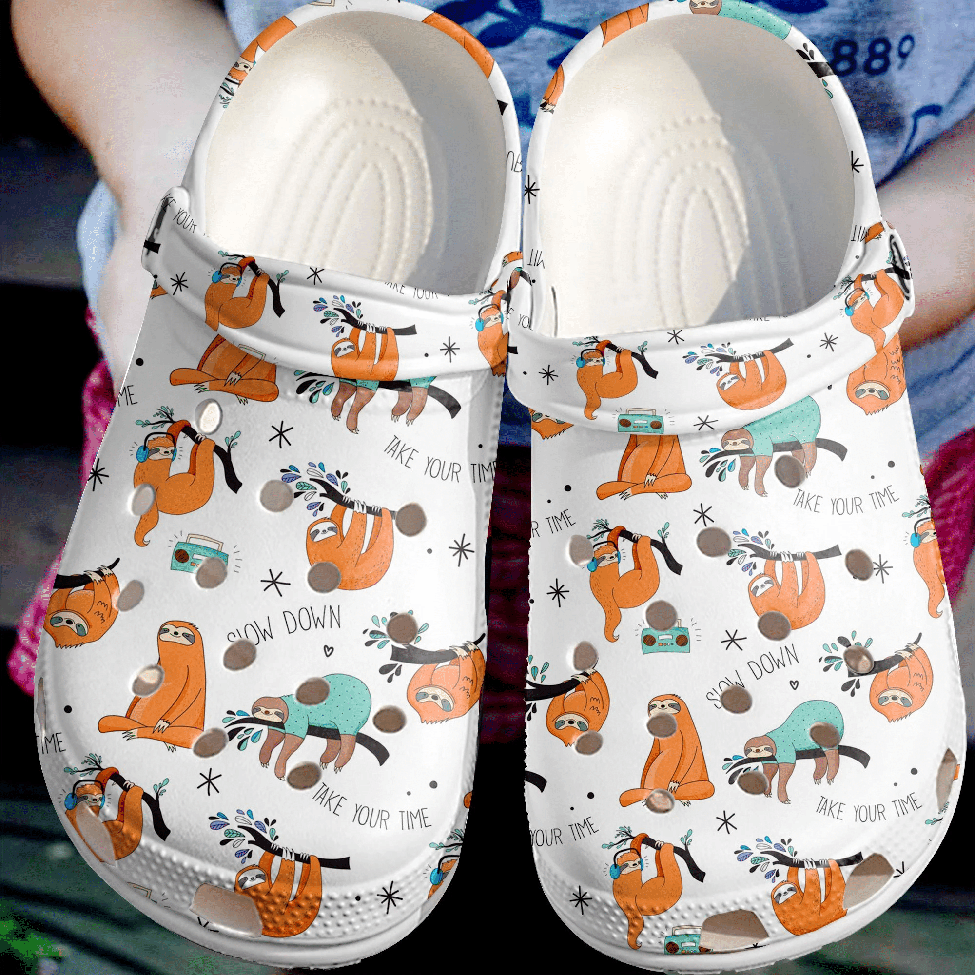 Cute Sloth Pattern Shoes – Cute Animal Crocbland Clog Birthday Gift For Woman Girl Daughter Friend
