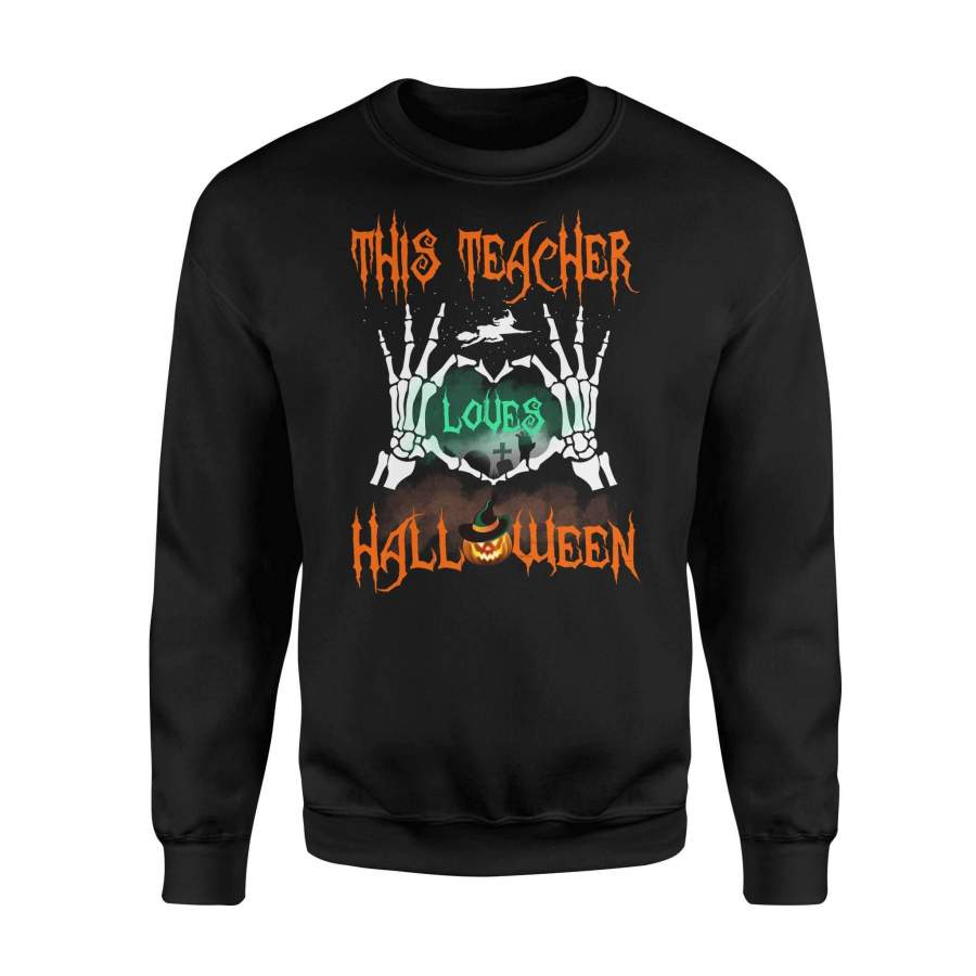 Teacher – This teacher loves halloween – Premium Fleece Sweatshirt