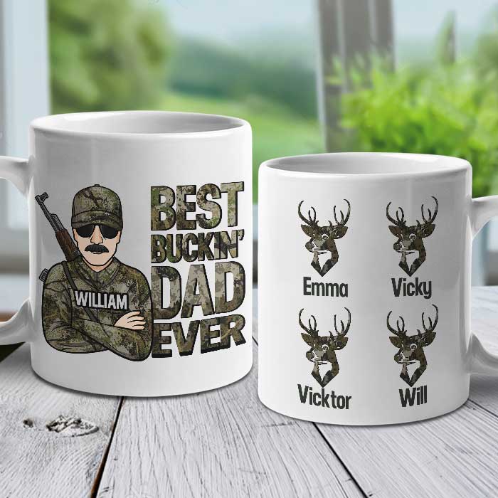 Best Bucking Dad Ever – Hunting Dad – Personalized Mug