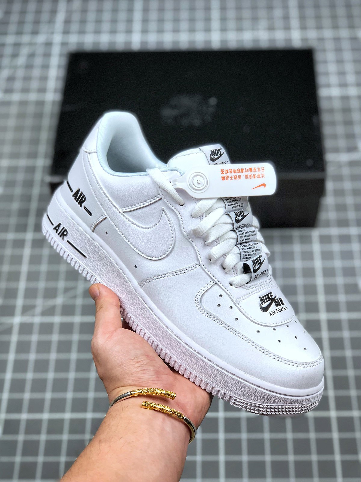 Nike Air Force 1 ‘Double Air’ WhiteWhite-Black 5340695