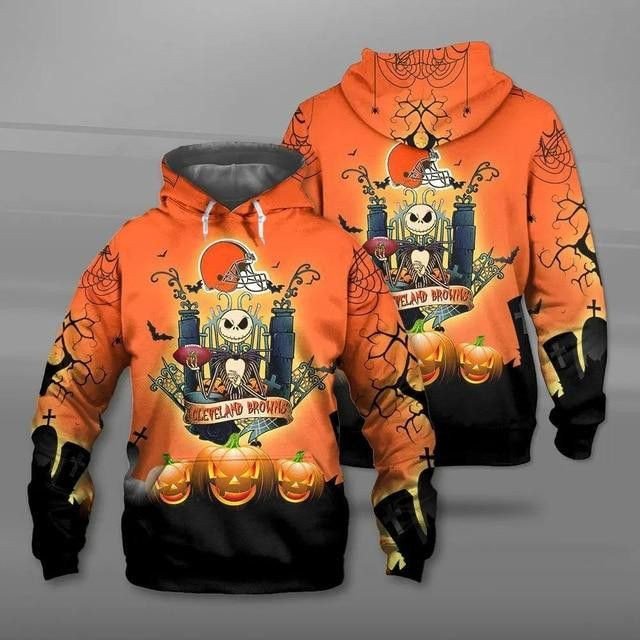 Cleveland Browns Football Halloween 42 Unisex 3D Hoodie Gift For Fans