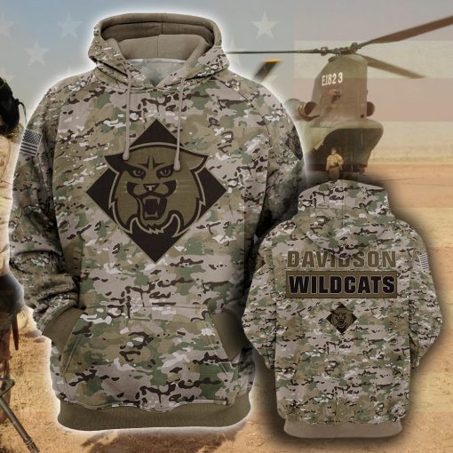 Fashion24Hs - Printed Crewneck - Nca50 - Davidson Wildcats - Tshirt - Hoodie - Sweatshirt… Camo Style…Gifts For Veterans Day - Veterans Gifts - Christmas Gifts - Gift For Christmas