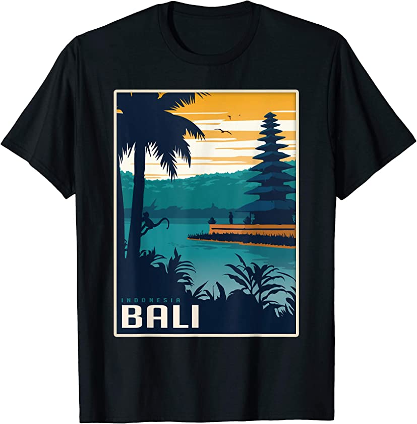 Awesome Vintage Travel Poster Shirt Indonesia Bali T-Shirt