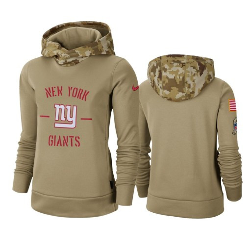 New York Giants Khaki 2019 Salute To Service Therma Pullover Hoodie