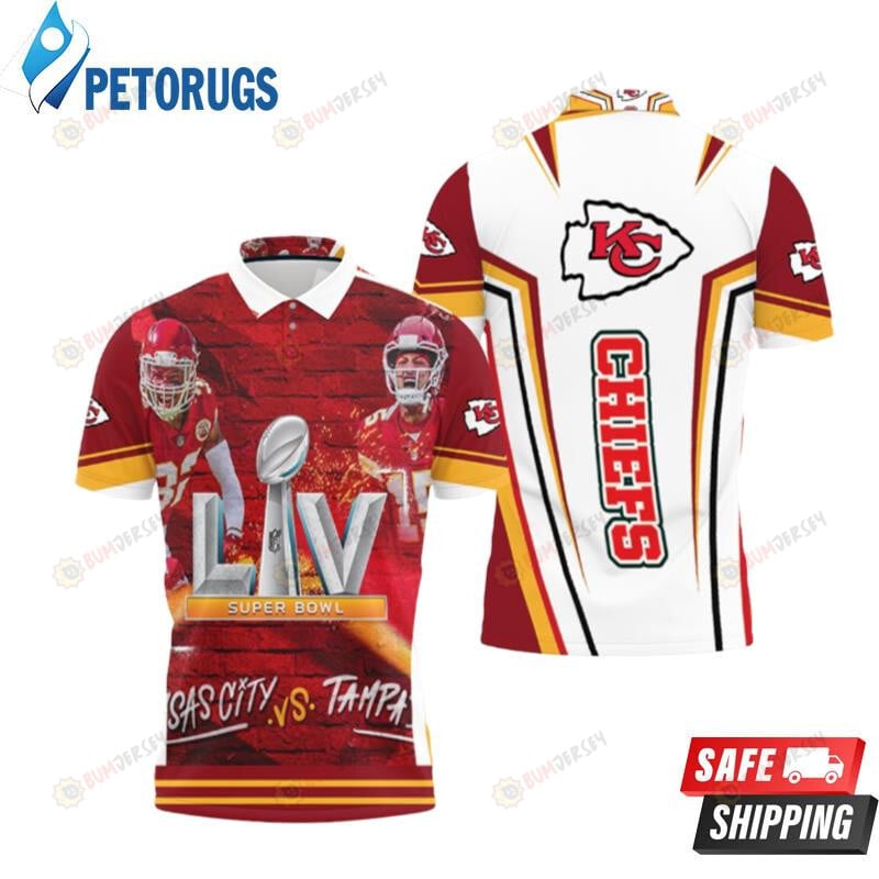 Kansas City Chiefs Vs Tampa Rays Buccaneers Super Bowl 2021 Afc West Division Printed Polo Shirt