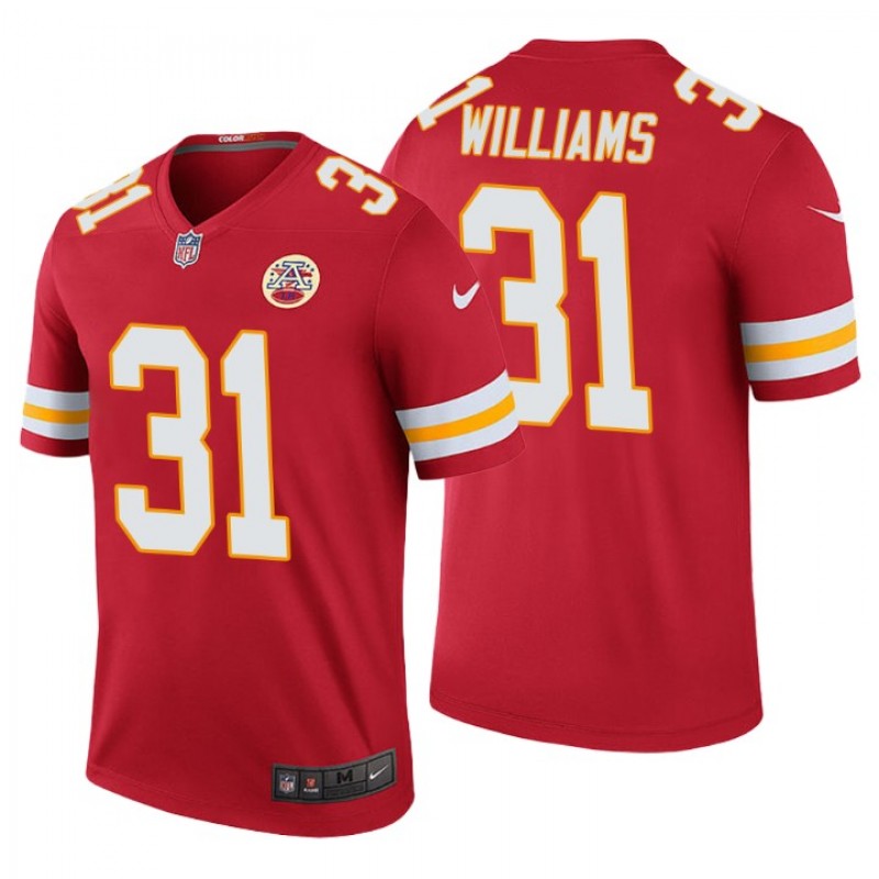 Men Darrel Williams Kansas City Chiefs Color Rush Legend Red Jersey – All Stitched, Embroidery