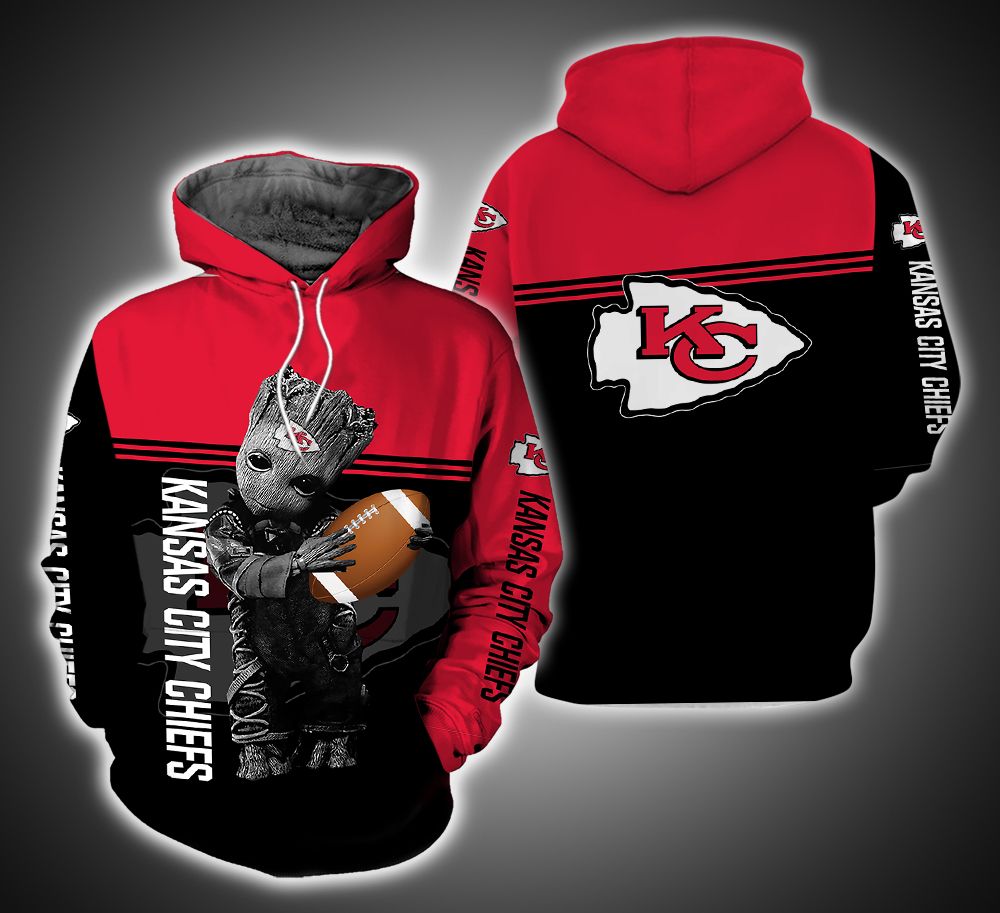 Kansas City Chiefs Ft. Groot 3D Print Hoodie