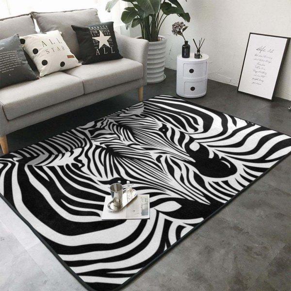 Zebra Art Home Decor Rectangle Area Rug 7