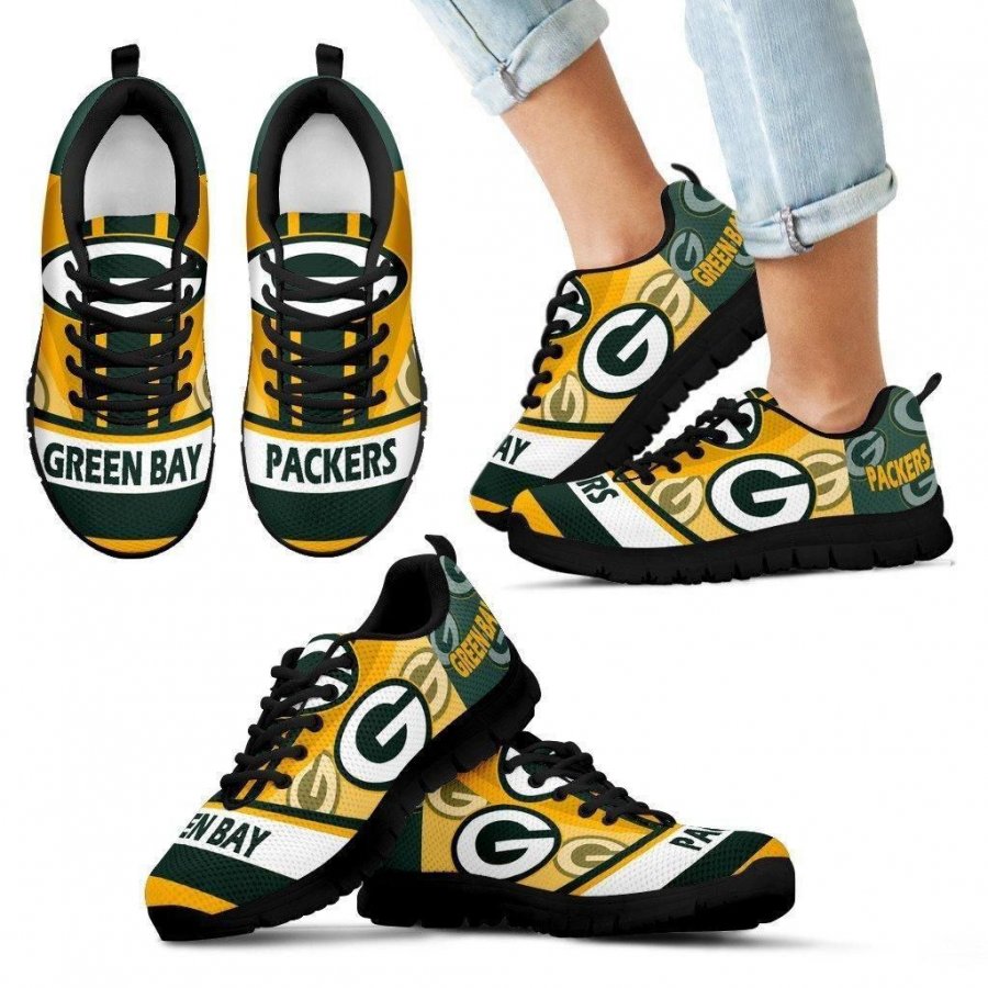 Three Impressing Point Of Logo Green Bay Packers Sneakers #718