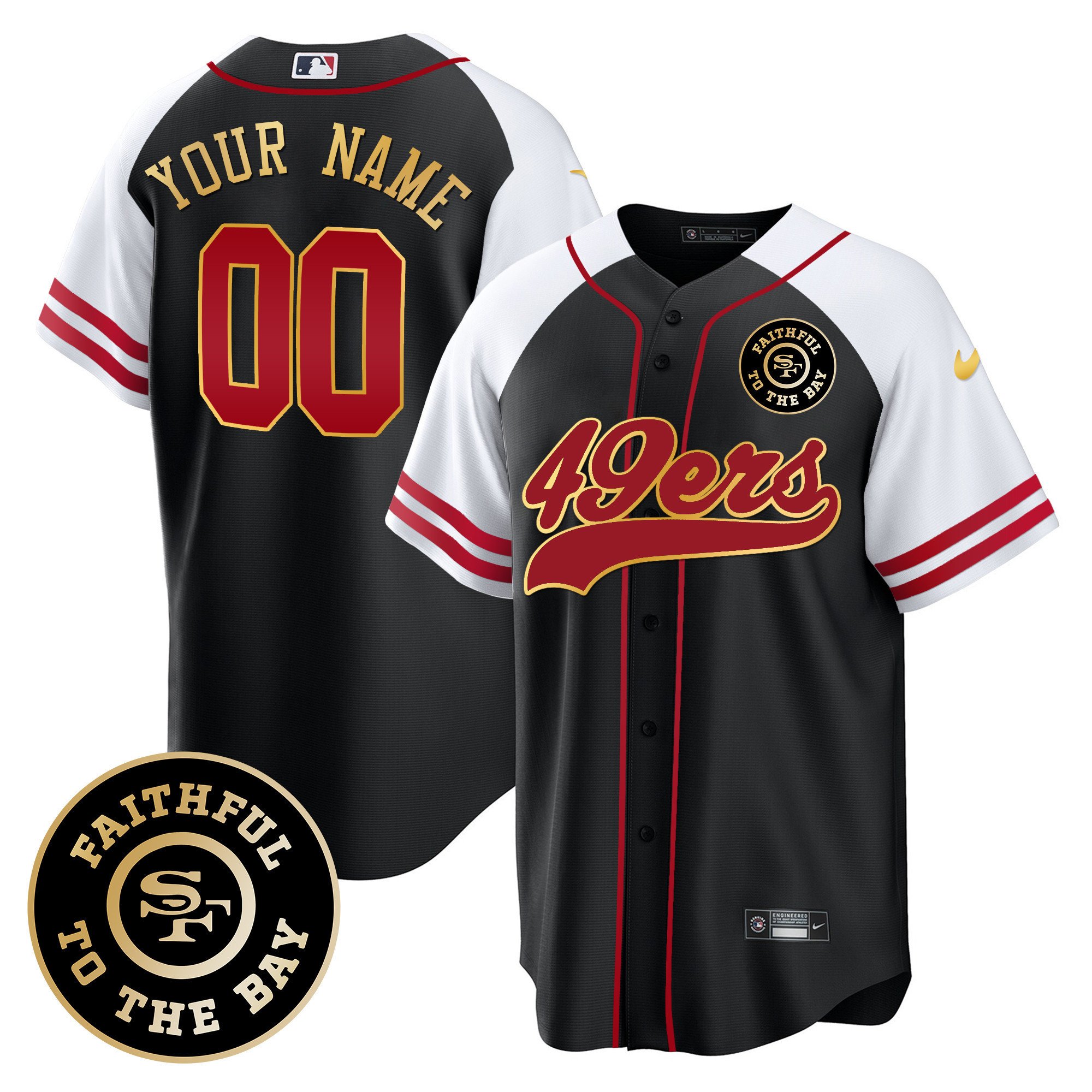 49Ers Faithful To The Bay Patch Baseball Custom Jersey V2 – All Stitched