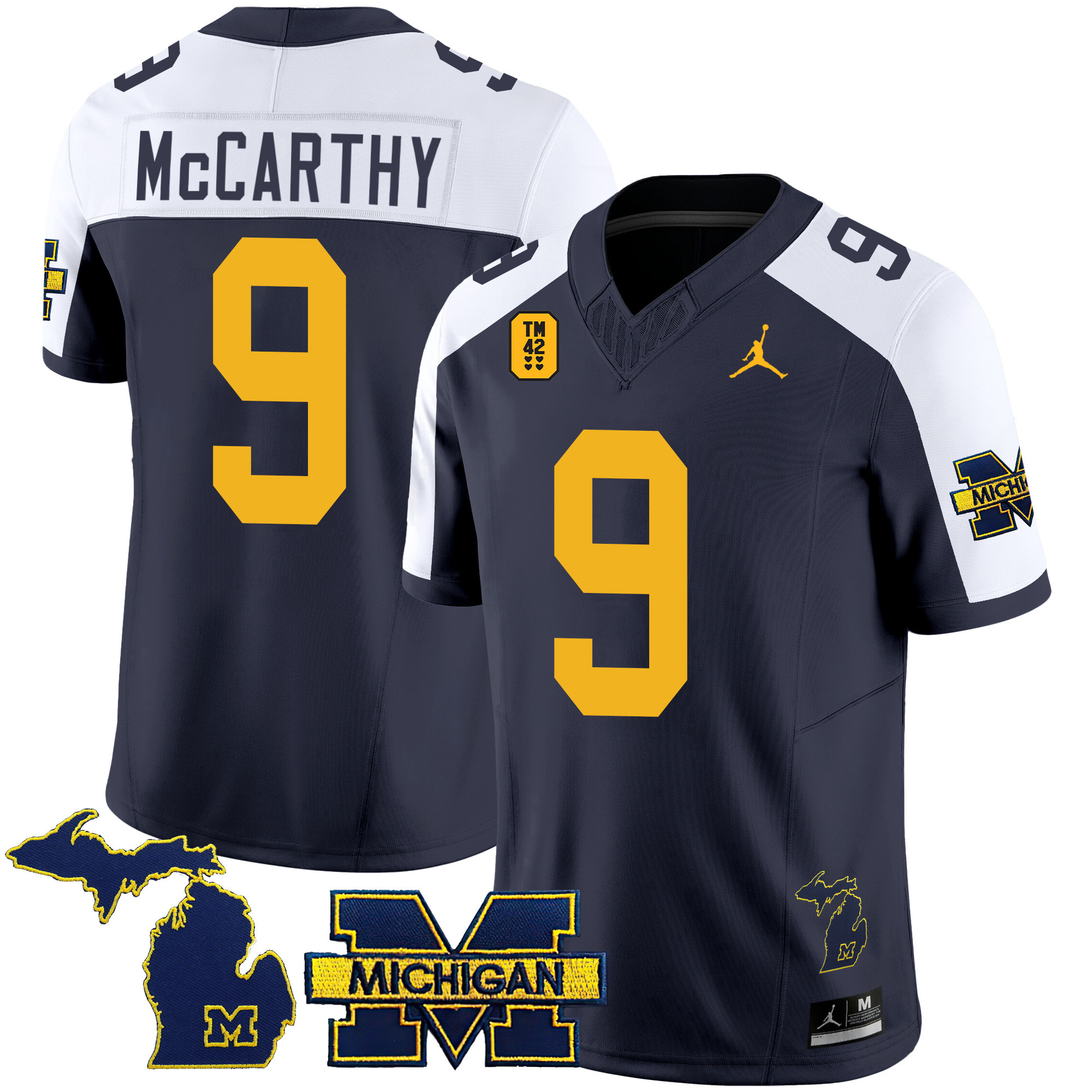 Youth’S Michigan Wolverines Tm42 Patch Vapor Limited Jersey – All Stitched