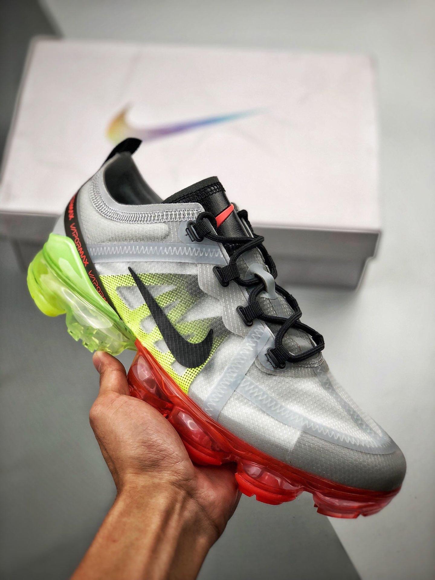 Nike Air VaporMax 2019 Pure PlatinumBlack-Volt-Bright Crimson 5338546