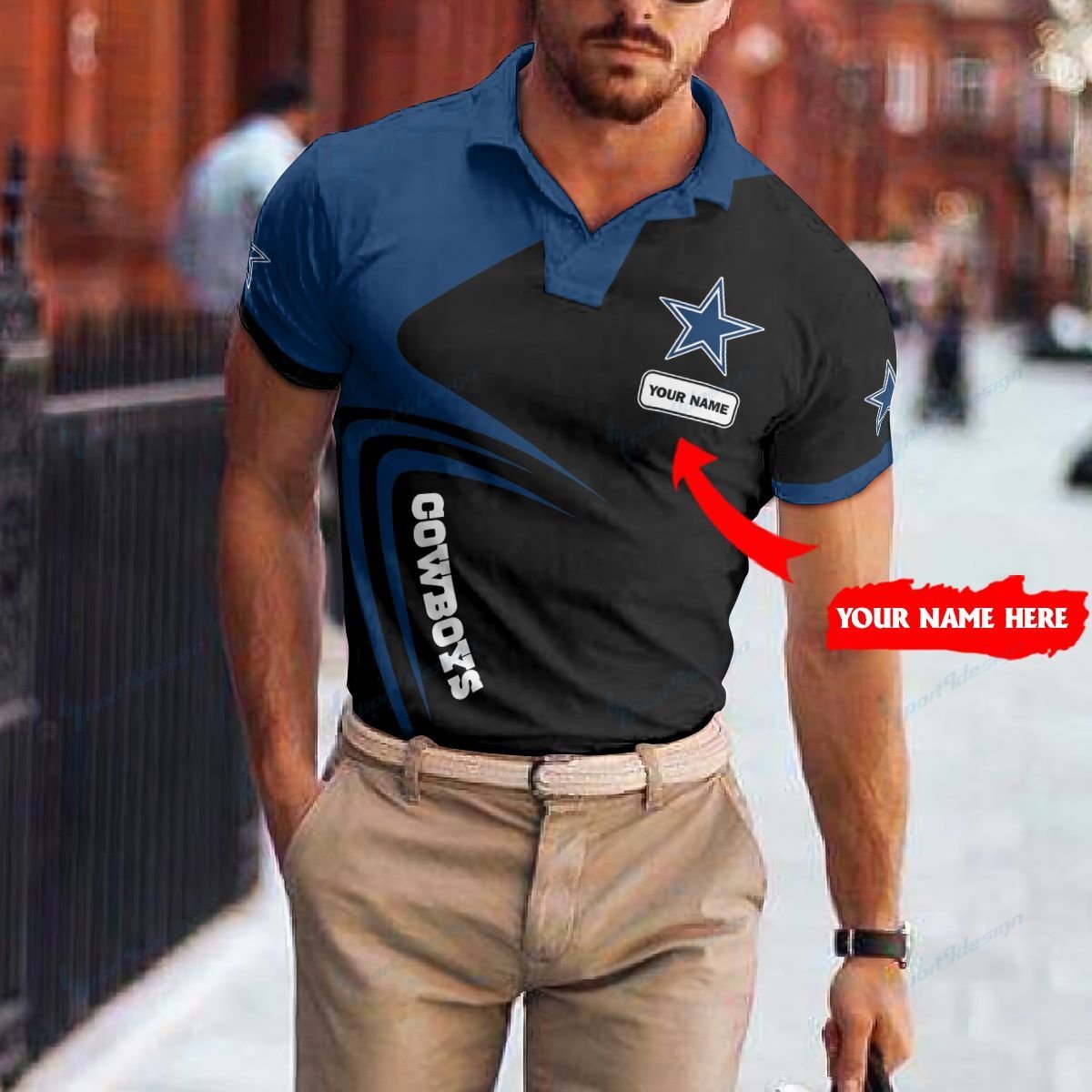 Dallas Cowboys Personalized  Polo T-shirt 040