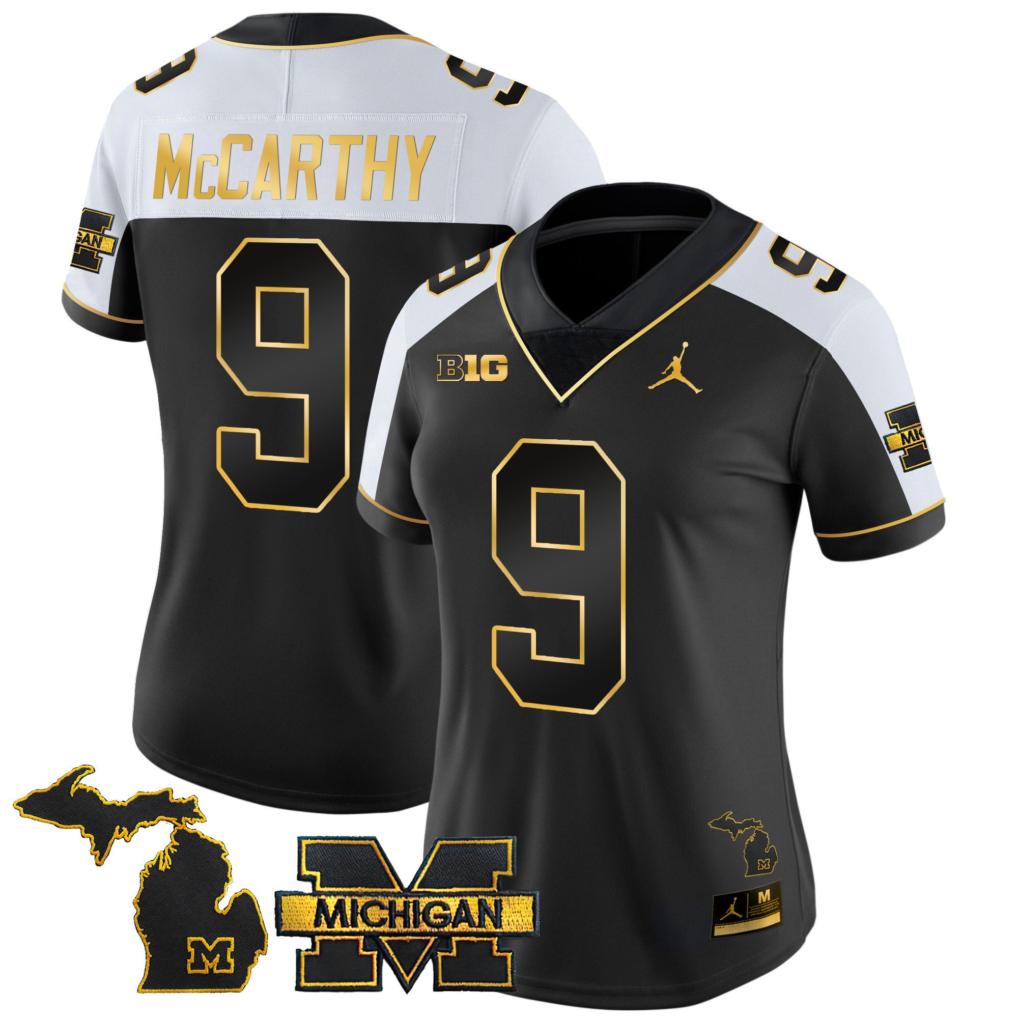 Women’S Michigan Wolverines 2023 Vapor Limited Gold Jersey – All Stitched