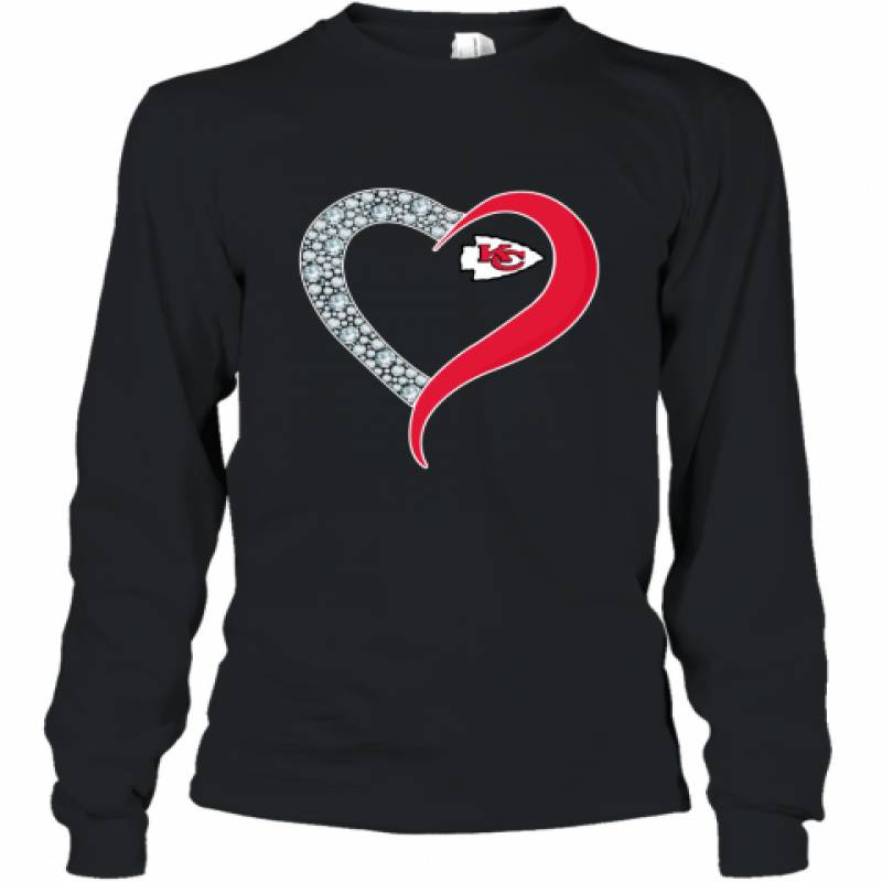 Diamond Kansas City Chiefs Heart shirt Long Sleeve T-Shirt