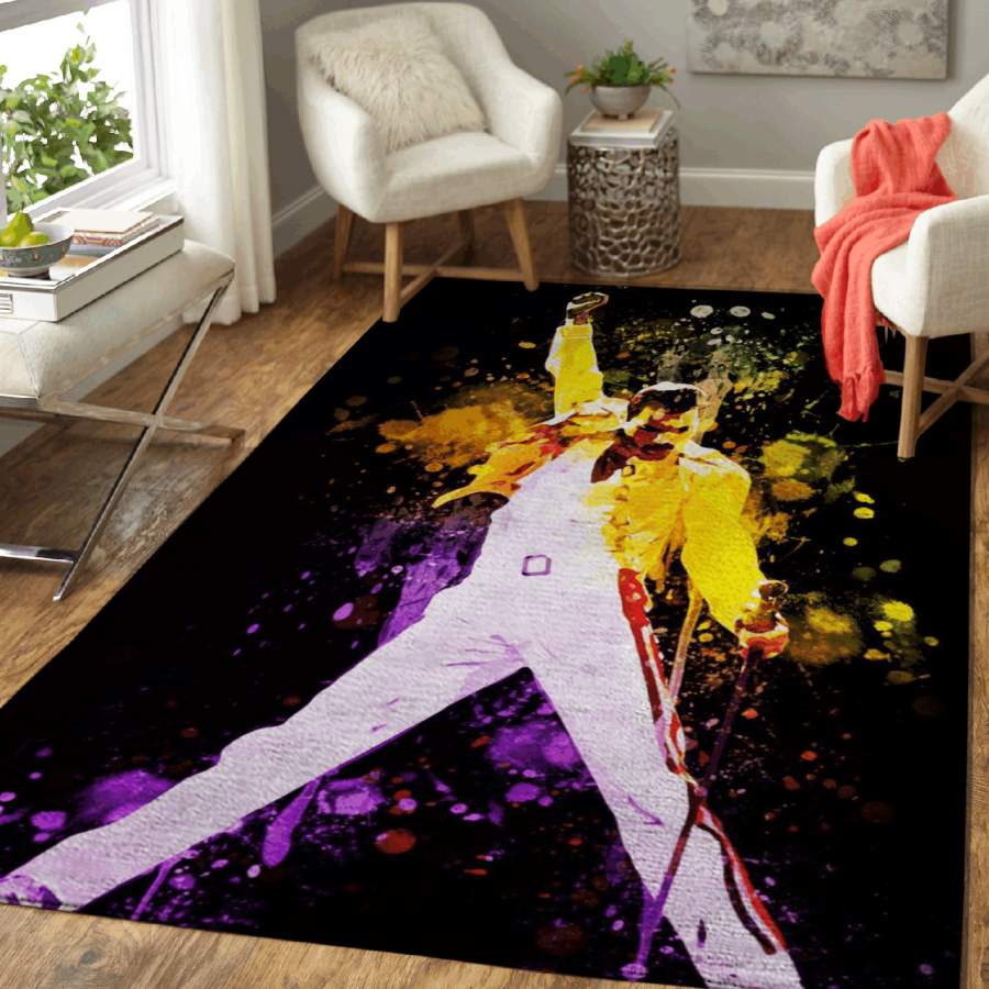 Queen band The Best Rock Vocalists Freddie Mercury Area Rug