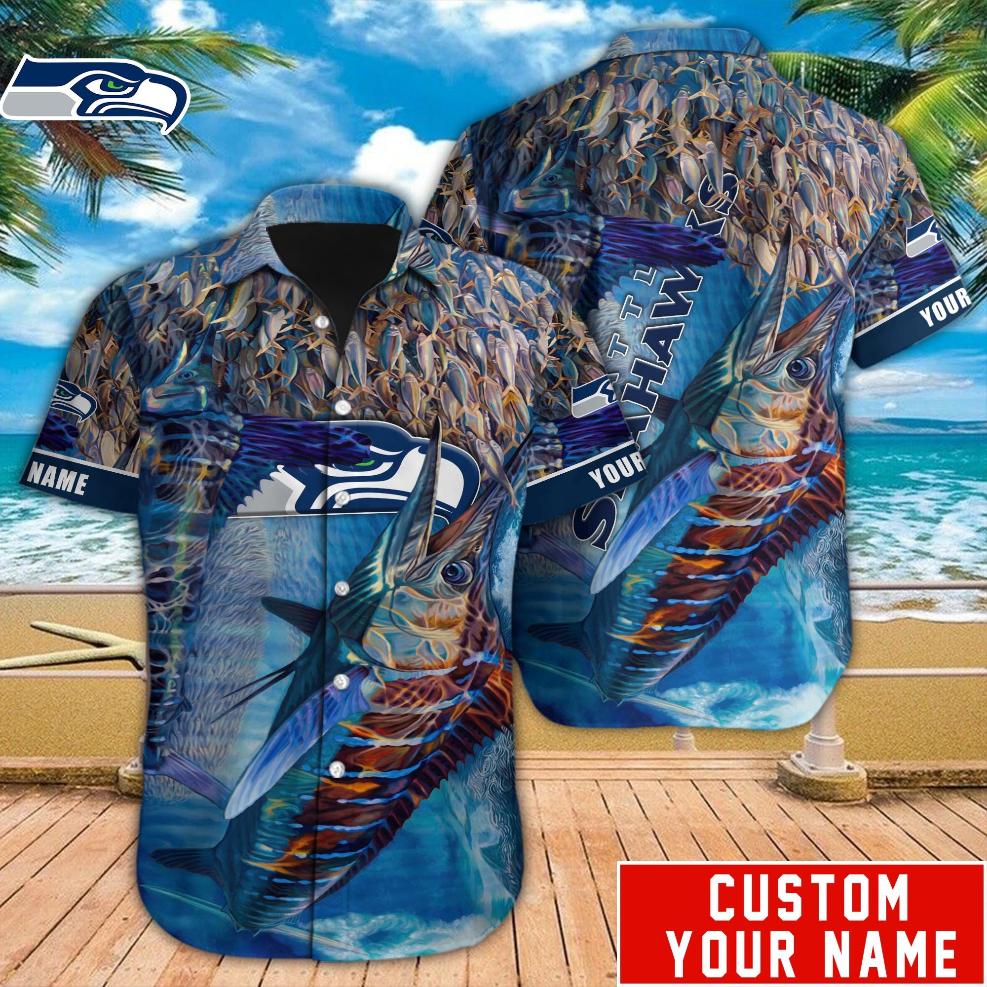 Seattle Seahawks Nfl-Hawaiian Shirt Custom M-39567