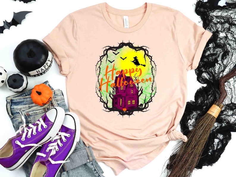 Happy Halloween Shirt, Halloween Shirt, Funny Halloween Shirt, Halloween Shirt With Witch, Halloween Gift Halloween Gift X Bespoketshirt Fashion