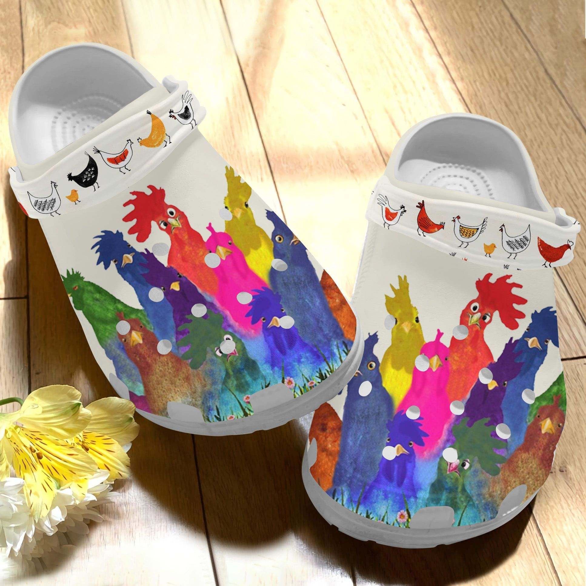 Water Color Rooster Croc Shoes For B &hellip;