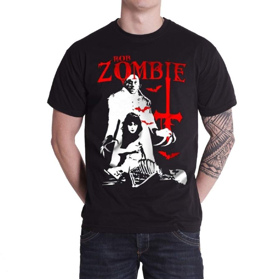 Rob Zombie Mens T Shirt Black Teenage Nosferatu Vampire Logo