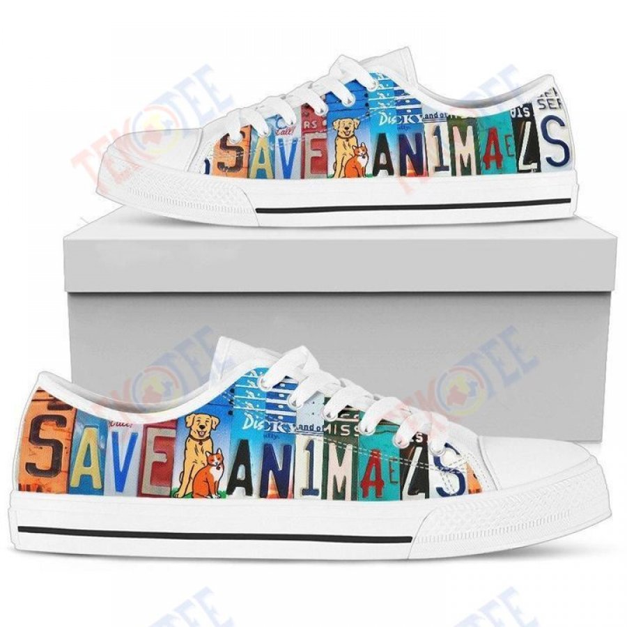 Mens Womens Save Animals Low Top Shoes Custom Print Footwear Converse Sneakers TMT480