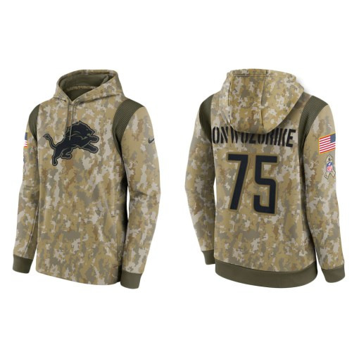 Levi Onwuzurike Detroit Lions Camo 2021 Salute To Service Veterans Day Therma Pullover Hoodie