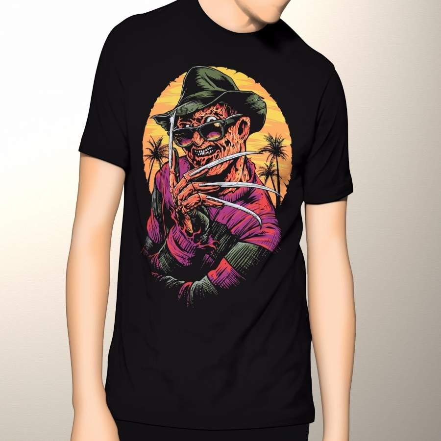 Men’s Fashion Cotton T-shirt Freddy Krueger Nightmare on Elm Street T-Shirt Mens Funny Tshirts