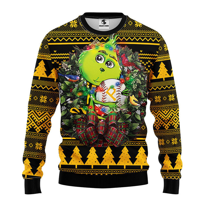 Pittsburgh Pirates Grinch Hug Ugly Christmas Sweater