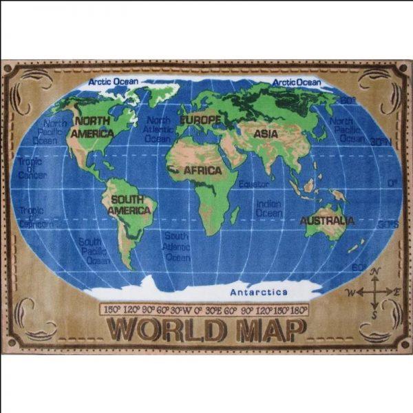 World Map Home Decor Rectangle Area Rug 3