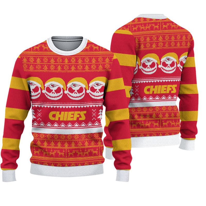 Kansas City Chiefs Crewneck Sweatshirt Jack Skellington