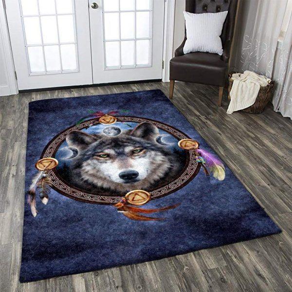 Wolf Art Home Decor Rectangle Area Rug 45