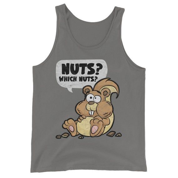 Which Nuts? Unisex Tank Top Funny Squirrel Shirt Animal T Shirt Tee Vegetarian Go Green Save Animals Tank Veganism