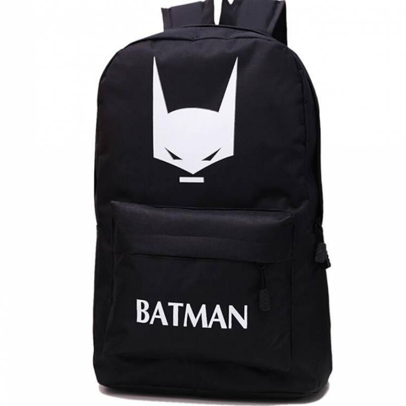 Women Men Black Batman Canvas Travel Backpack for Teenage Girls Boys School Bag